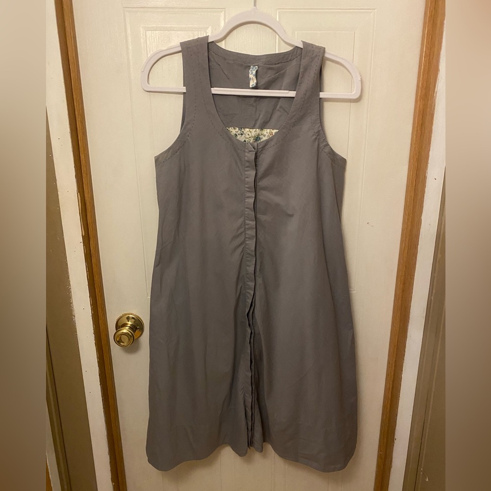 Maeve Grey Sleeveless Smock Style Dress